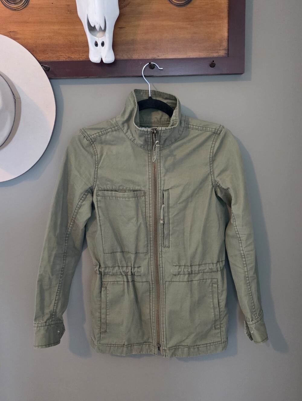 Madewell Green Utility Jacket Military Outdoors Casual Fall Utility Grunge